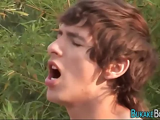 Latin teen twink rides for cum facial